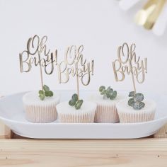 Cake Topper Oh Baby - Lot de 12 2