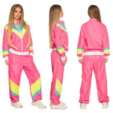 Survetement Retro Rose Fluo Femme Couleur de Nuit