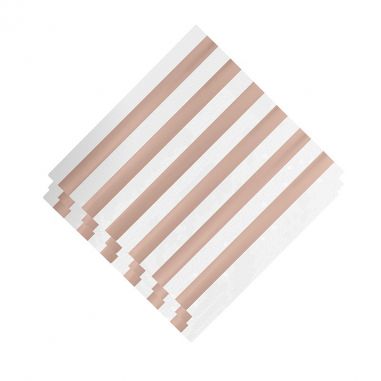 Serviettes Blanche et Rose Gold - Lot de 12