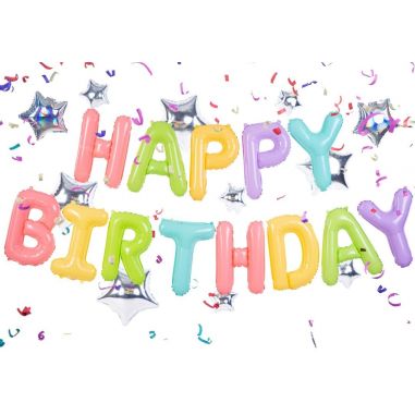 Guirlande Ballons Happy Birthday Multicolore Guirlande Ballons Happy Birthday Multicolore