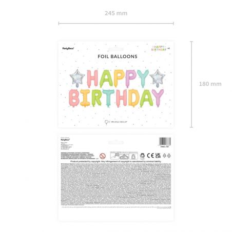 Guirlande Ballons Happy Birthday Multicolore