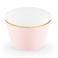 Caissette Muffin Rose et Dorée - Lot de 6