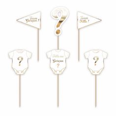 Cake Topper Fille ou Garçon - Lot de 6