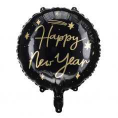 Ballon Aluminium Noir Happy New Year