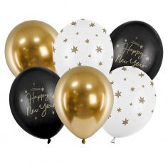 Ballons Happy New year - Lot de 6