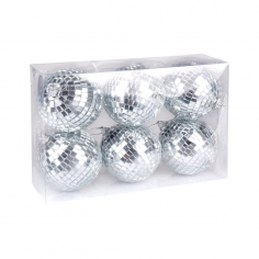 Petite Boule à Facette Argentée - Lot de 6