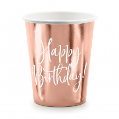 Gobelet Rose Gold Happy Birthday - Lot de 6