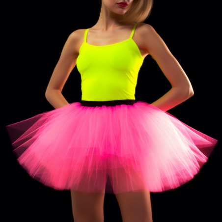 tutu fluo en résille rose