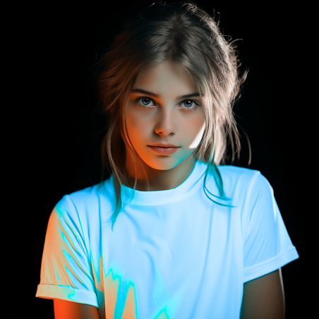 T-Shirt Fluo Enfant Blanc