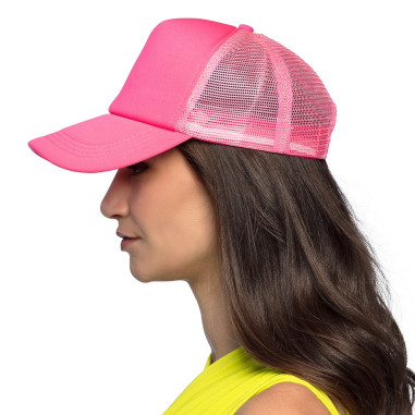 Casquette rose fluo