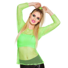 Chemise résille verte fluo