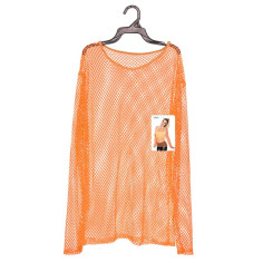 Chemise résille orange fluo 2