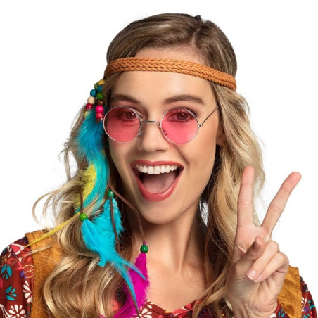 Lunettes rondes Hippie rose