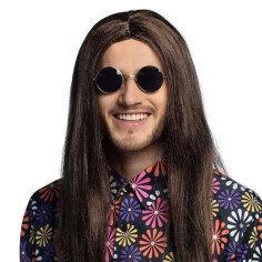 Lunettes rondes Hippie noir 2