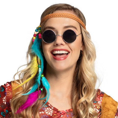 Lunettes rondes Hippie noir