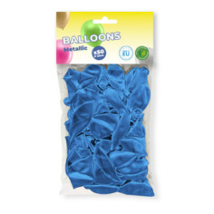 50 ballons de baudruche Bleu Métallisé, 23 cm - 100% éco responsable