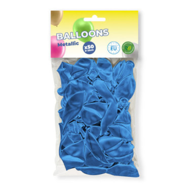 Sachet de 50 ballons métallisé bleu