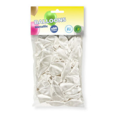 50 ballons de baudruche Blanc Métallisé, TOP PRIX - 23 cm - 100% éco responsable