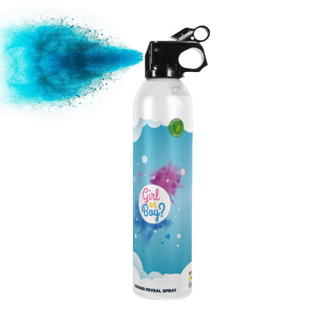 Mini Extincteur de Poudre Holi Gender Reveal bleu