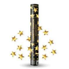 Canon à confettis étoiles dorées 40 cm
