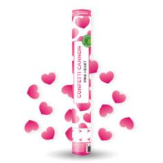Canon à confettis rose coeurs 40 cm saint valentin
