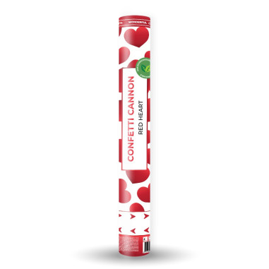 Canon à confettis coeur rouge 40 cm