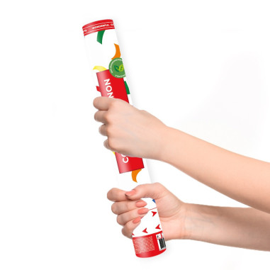 Canon à confettis de 40 cm rectangulaire multicolore