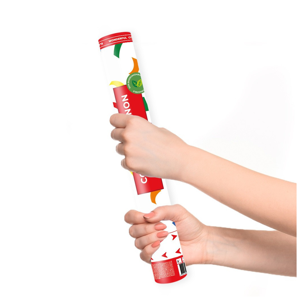 10 Canons à Confettis Biodégradables 11 Cm - Multicolores, Pour Mariage, Anniversaire, Fête