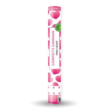 Canon à confettis coeurs roses