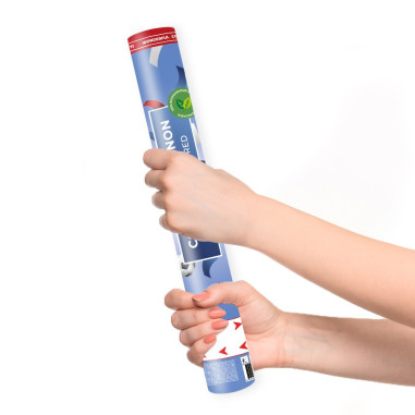 Canon à confettis bleu blanc rouge 40 cm