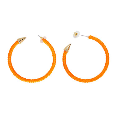 Boucles d'oreilles créoles fluo orange