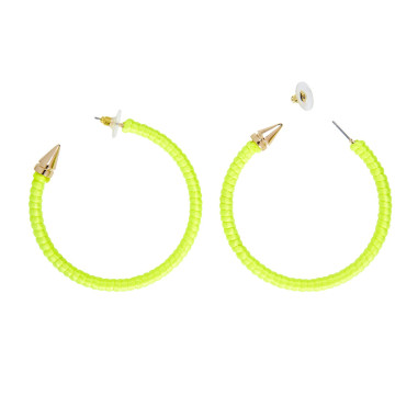 Boucles d'oreilles créoles fluo jaune