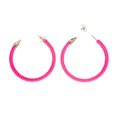 Boucles d'oreilles créoles fluo rose