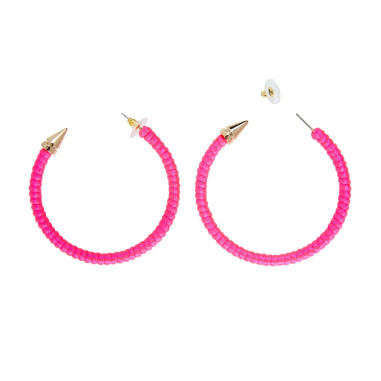 Boucles d'oreilles créoles fluo rose