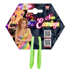 Boucles d'oreilles créoles fluo vert 2