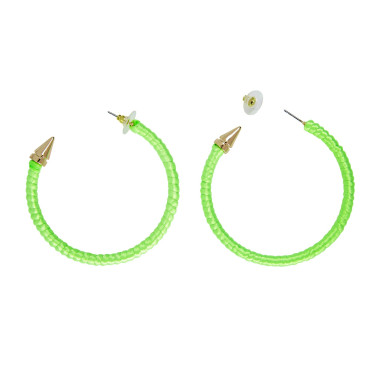 Boucles d'oreilles créoles fluo vert