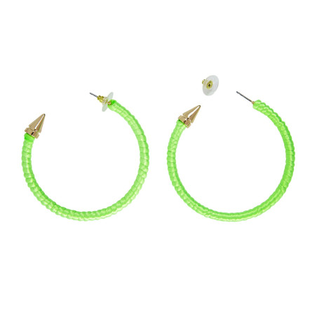 Boucles d'oreilles créoles fluo vert
