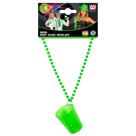 Collier vert Fluo Verre à Shoot