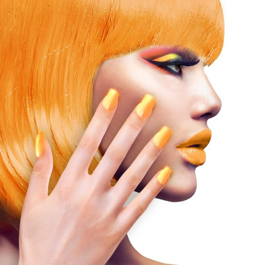 Faux-Ongles Fluorescents - Lot de 12 orange