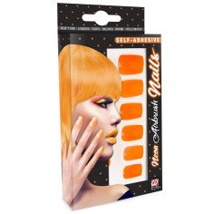 Faux-Ongles Fluorescents orange - Lot de 12