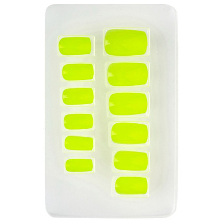 Faux-Ongles Fluorescents - Lot de 12 jaune