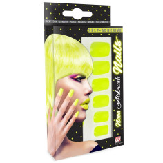 Faux-Ongles Fluorescents jaune - Lot de 12