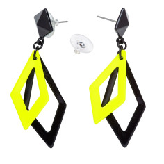 Boucles d'Oreilles Fluo Losange jaune