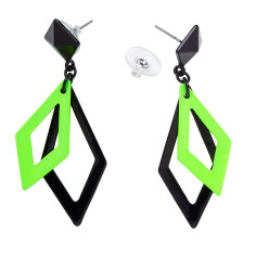 Boucles d'Oreilles Fluo Losange vert