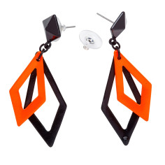 Boucles d'Oreilles Fluo Losange orange