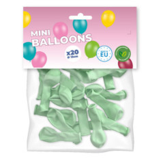 20 Mini-ballons Vert Pastel 13 cm