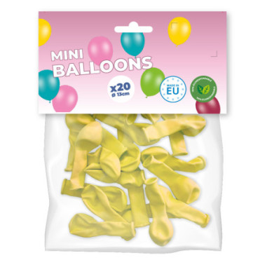 Lot de 20 mini ballons jaune