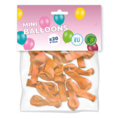 20 Mini-ballons Orange 13 cm