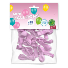 20 Mini-ballons Fuchsia 13 cm