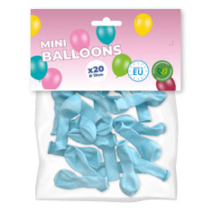 Mini-ballons bleu ciel 13 cm - Lot de 20